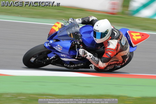 2009-05-09 Monza 3342 Superstock 600 - Free Practice - Jeremy Guarnoni - Yamaha YZF R6